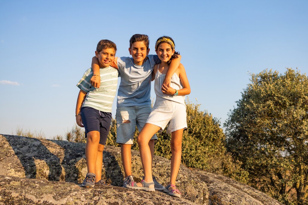 Three kids enjoying a holiday to Spain