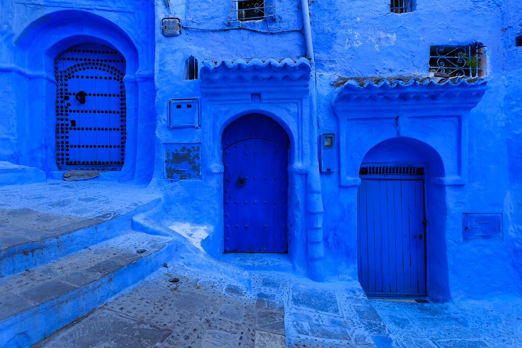 Chefchaouen is known for its striking, blue-washed buildings