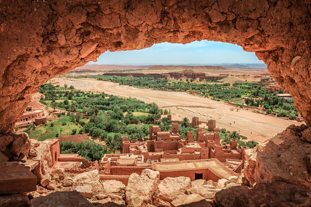 Views over an ancient berber kasbah near Aït Benhaddou