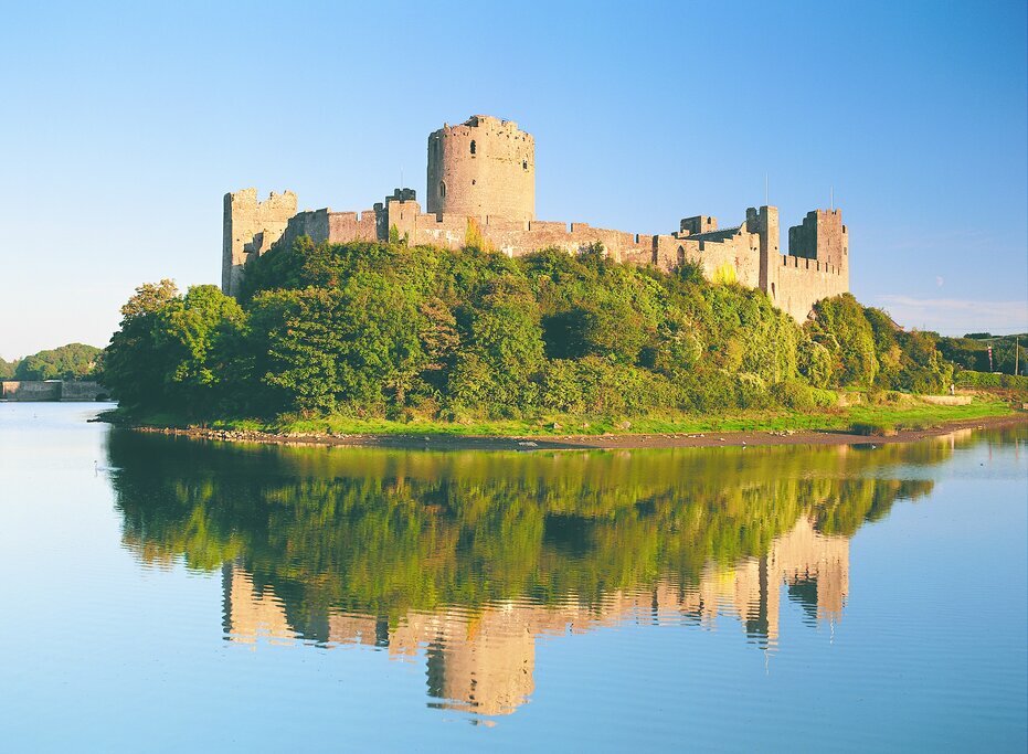 Pembroke Castle nestled on the stunning Pembrokeshire Coast