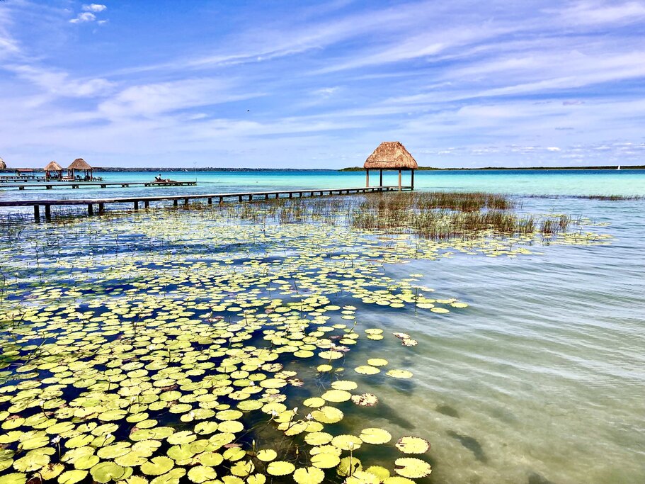 See the turquoise waters of Laguna Bacalar by sailboat