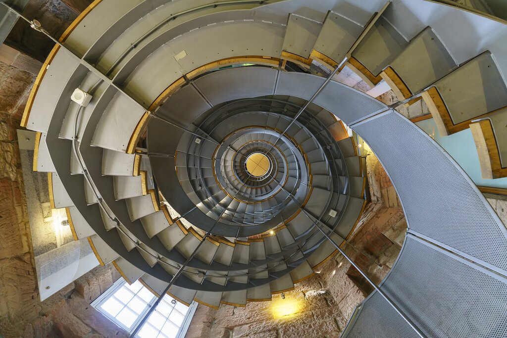 The spiral staircase inside The Lighthouse, Scotland's Centre for Design and Architecture