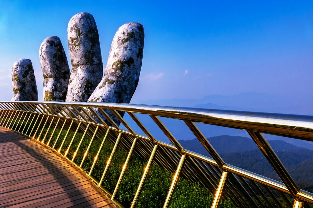 Walk across the Golden Bridge while staying in Da Nang, Vietnam