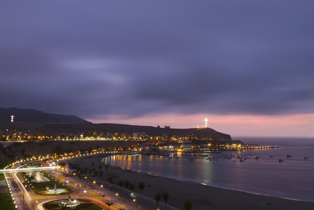 Aerial view of Chorillos neighborhood in Lima