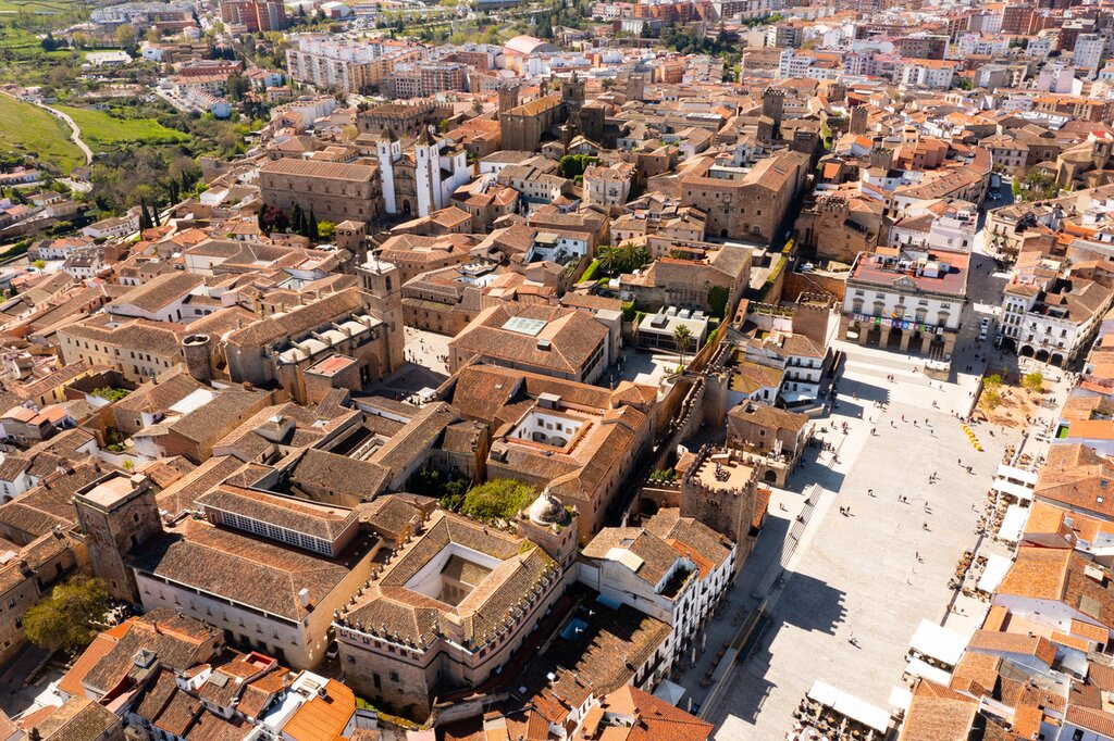 The plaza Mayor, Cáceres