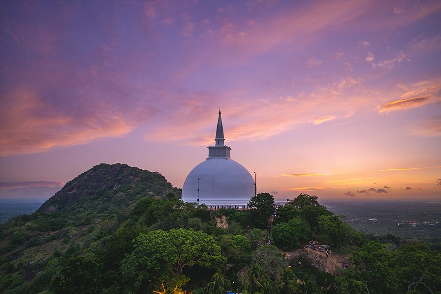 The monastery of Mihintale at dusk