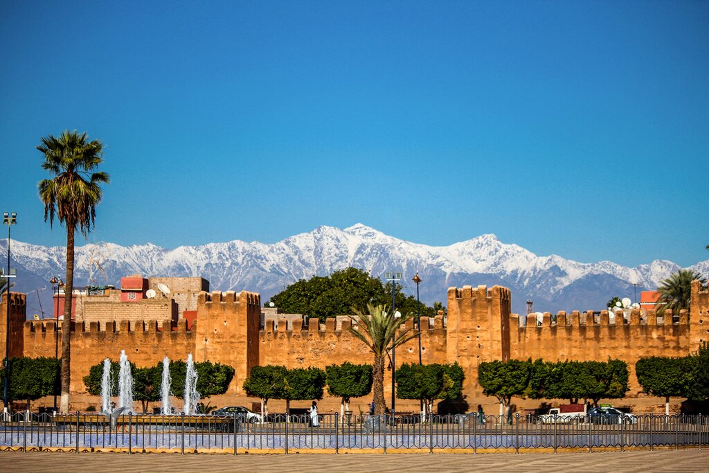 Panoramic view Taroudant's tower, one of the historical cities in Morocco
