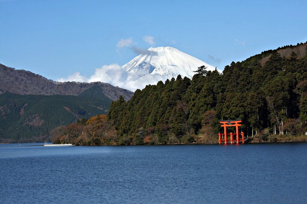 Lake Ashi with view of Mount Fuji