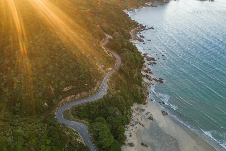 A winding road in the Marlborough Sounds