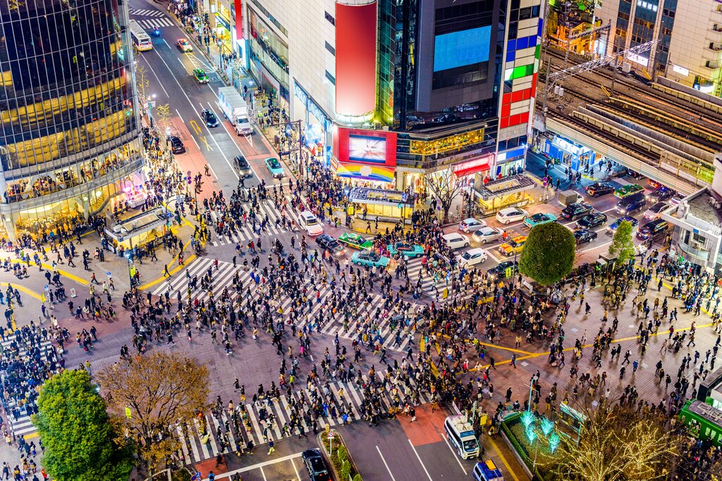 Shibuya Scramble, the world's busiest crosswalk