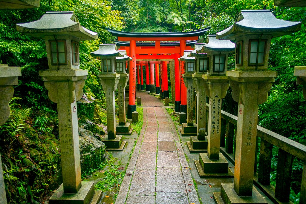 There are 10,000 red Torii gates at this shrine