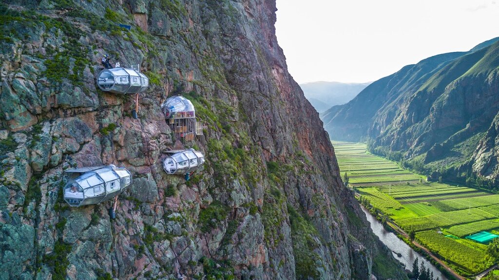 Climb your way to your accommodation on a cliffside (photo courtesy of Skylodge)