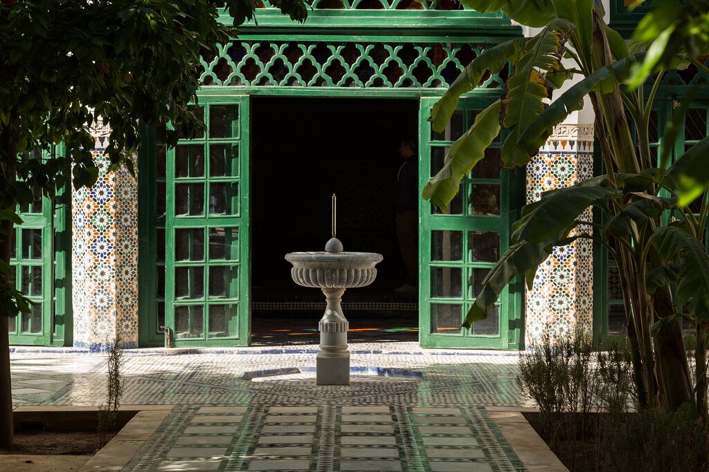 A fountain in the courtyard of the Bahia Palace in Marrakech