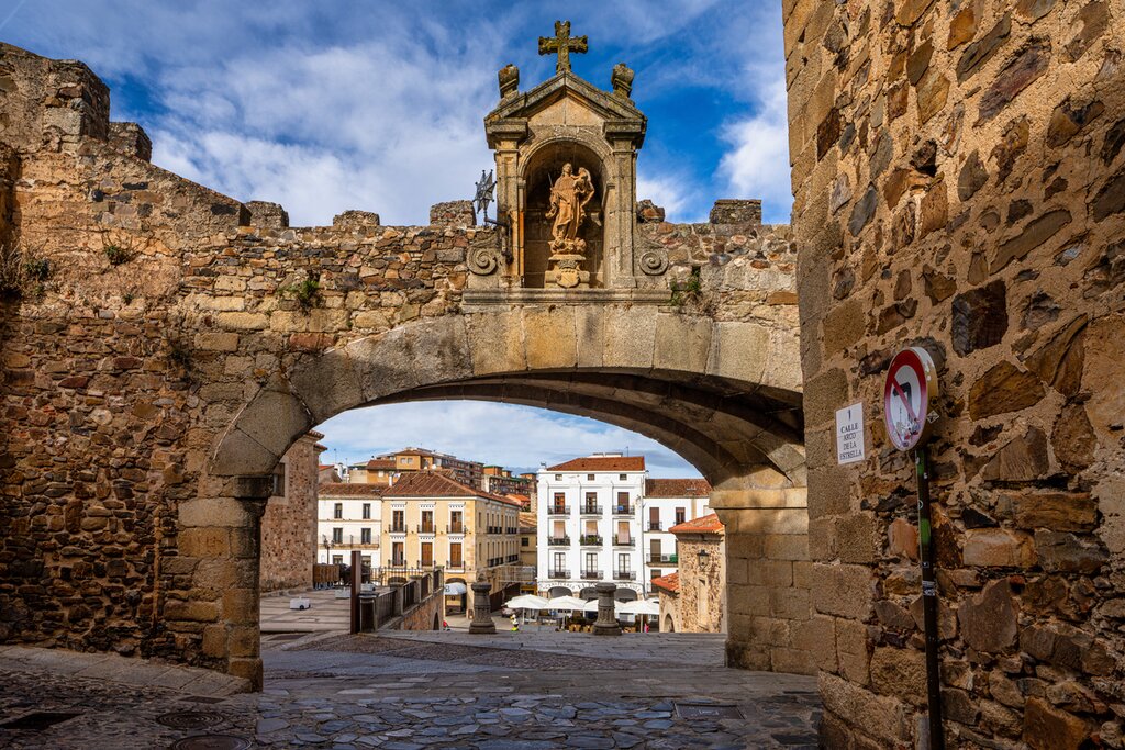 The plaza Mayor, Cáceres