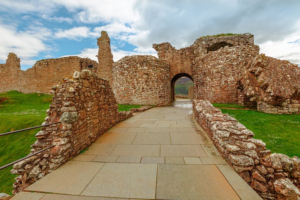 The gatehouse of Urquhart Castle beside Loch Ness
