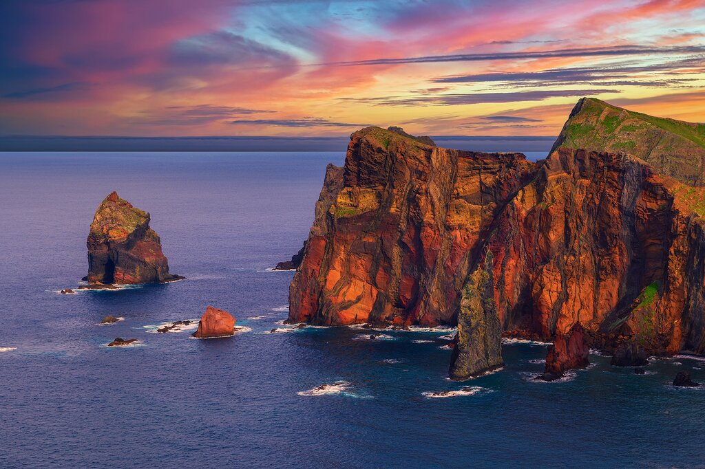 Cruise along the cliffs of Madeira at sunset via private catamaran
