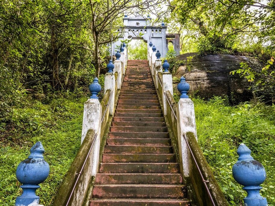 Steps  to the ancient Buddhist site of Mulkirigala