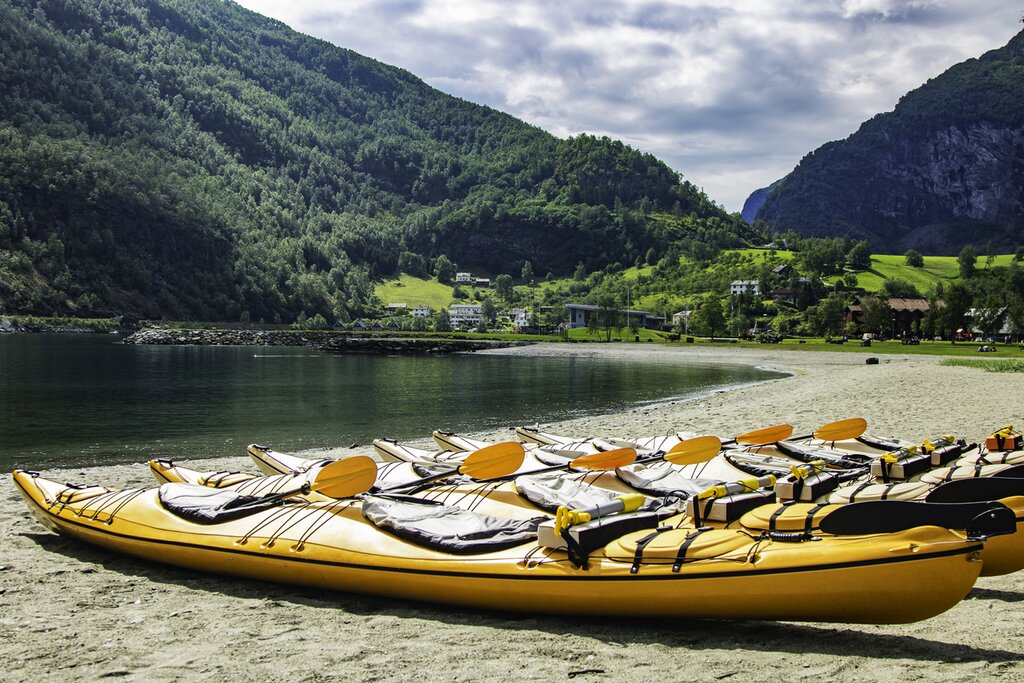 Kayaks near Flåm village