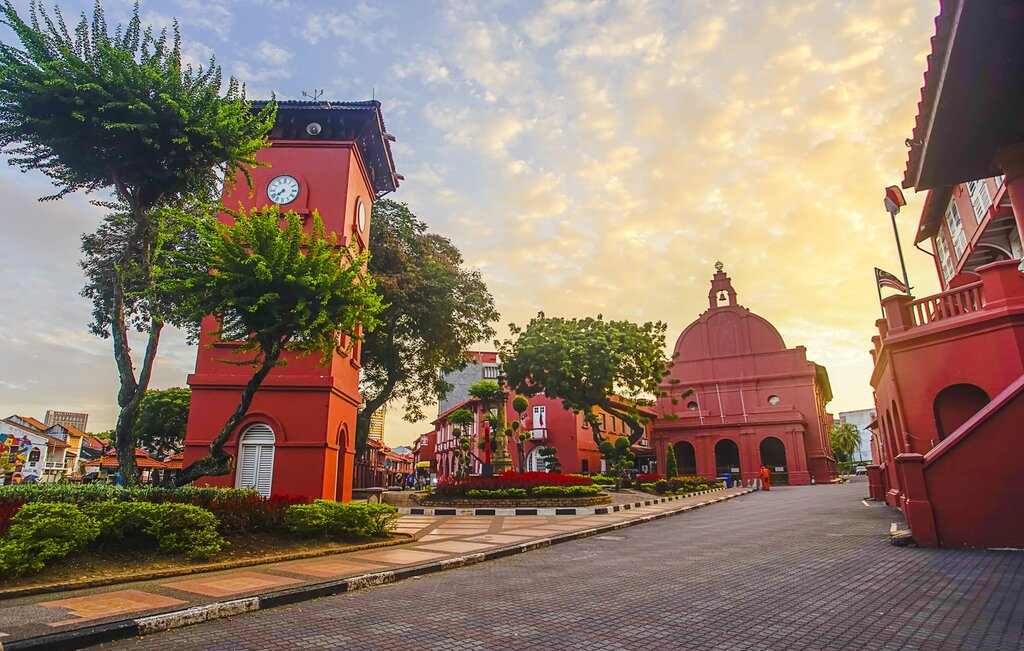 Red buildings in Melaka