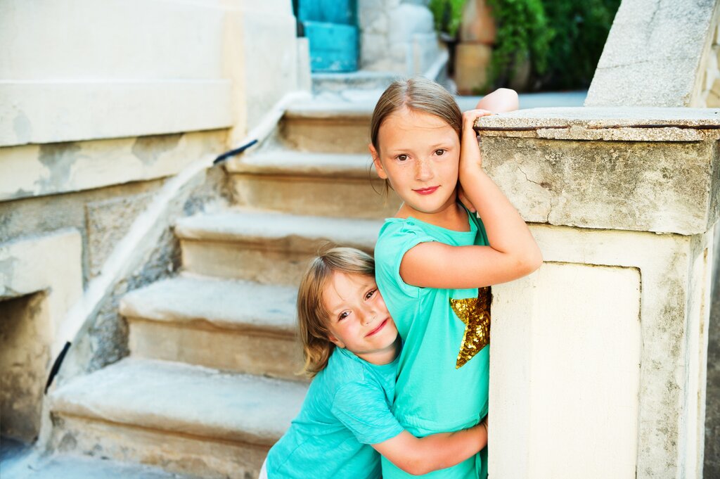 Sisters on vacation in Spain