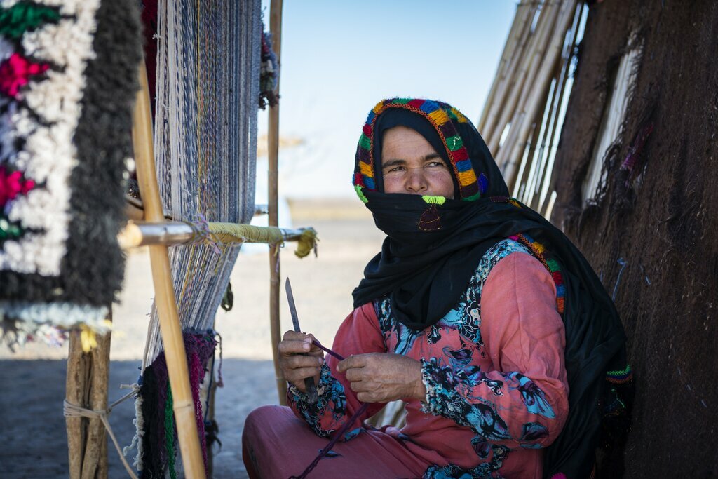 Berber woman at work