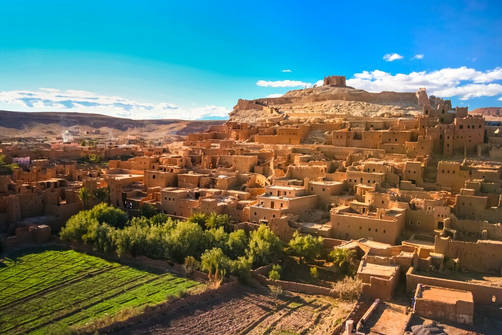 See desert towns such as Ouarzazate, known as the door of the desert