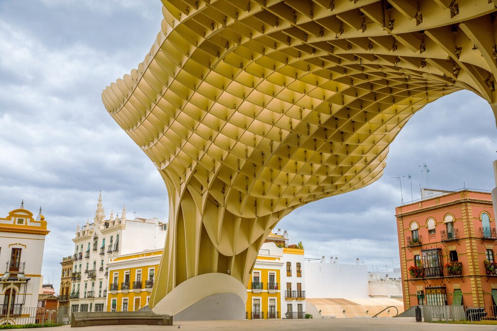 The arty wooden structure, Metropol Parasol, in Seville's Old Quarter