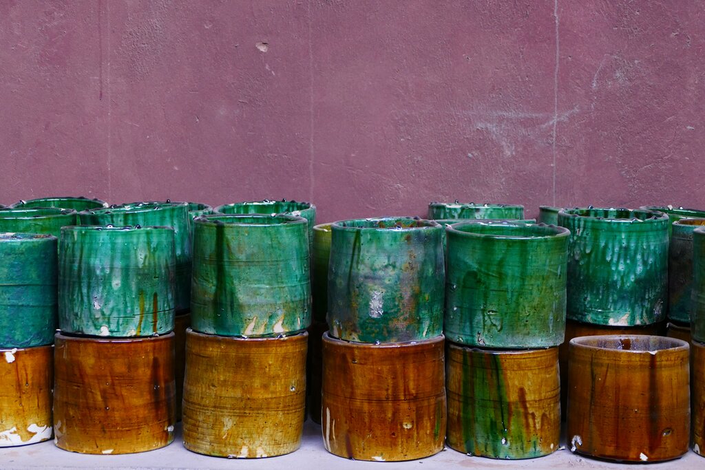 traditional green ceramic of Tamegroute
