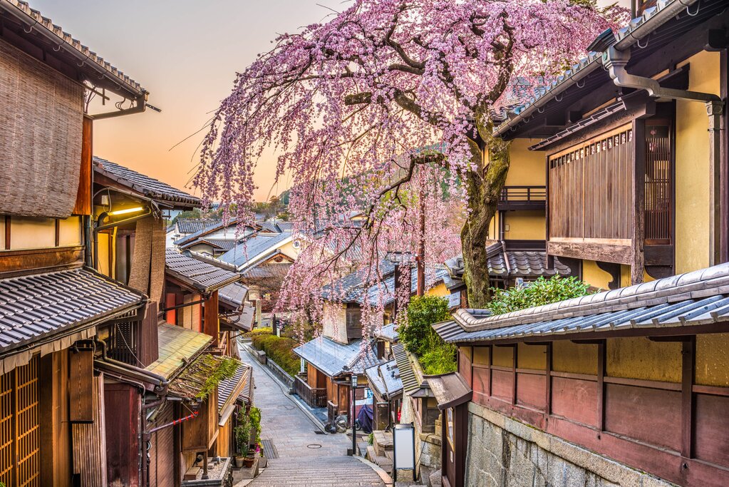 View of Kyoto in springtime