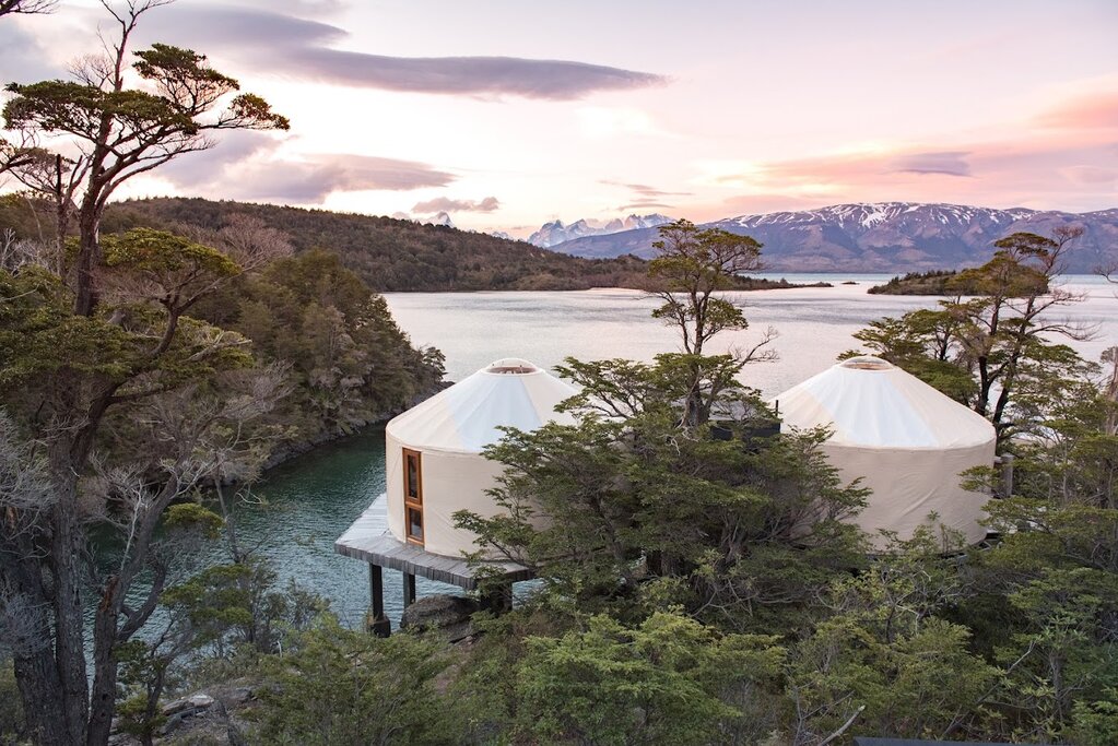Your luxury yurt is perched on the shores of Lago del Toro (photo courtesy of Patagonia Camp)