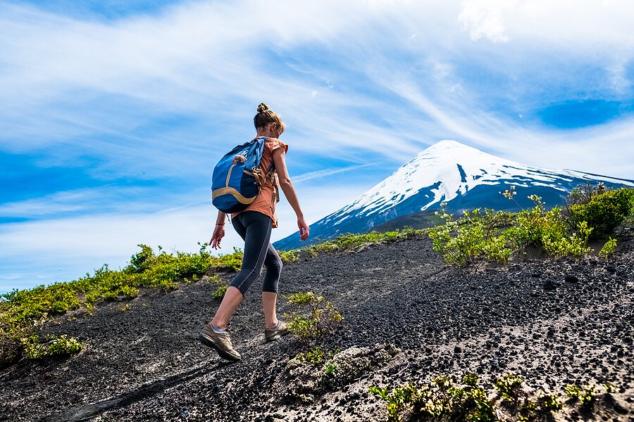 Hike up the slopes of the Osorno volcano in Chile's Lake District