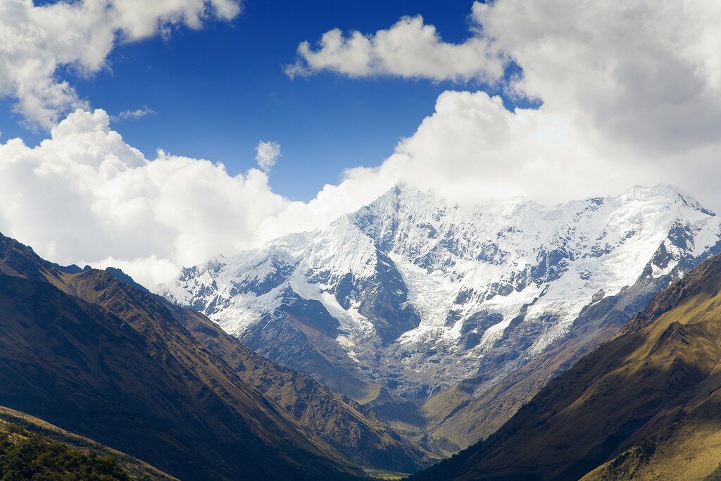 Panoramic view across the valley to Mr. Humantay