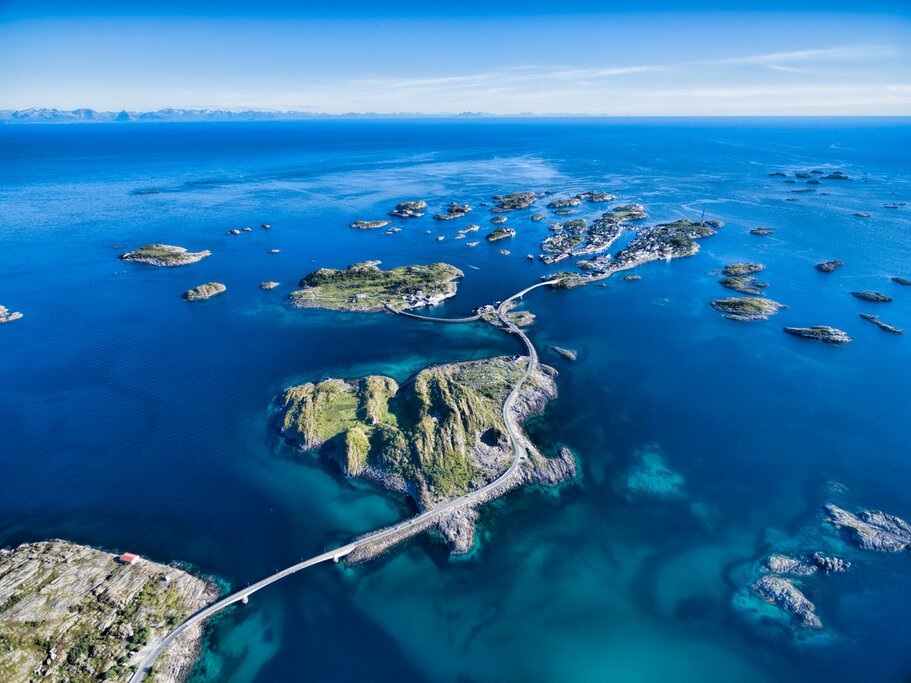 Red fishing houses Lofoten Islands