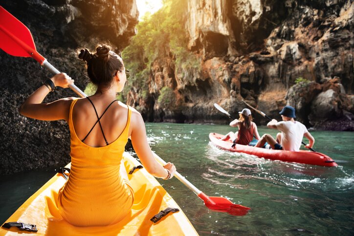 Exploring by kayak