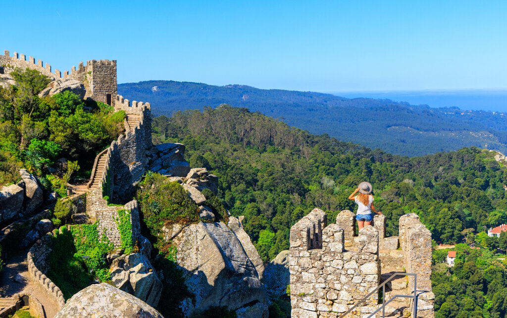 Climb to the hilltop ramparts of the Moorish Castle in Sintra