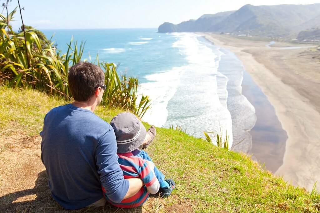 View over Piha Beach, Auckland