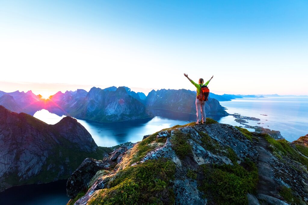 Spectacular views from a trail in Reine
