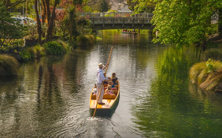 Punting on Christchurch's Avon River