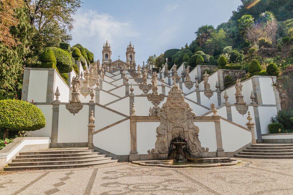 Baroque stairway to Bom Jesus do Monte sanctuary near Braga