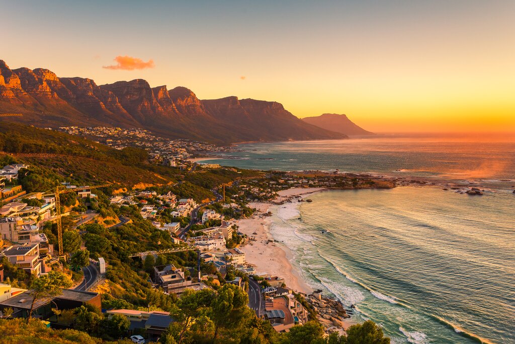 South Africa, sunset over Clifton Beach