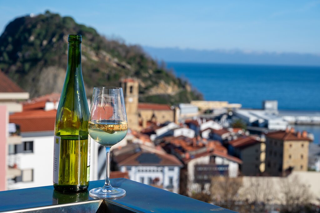 Taste the dry white wine of Getaria, Spain