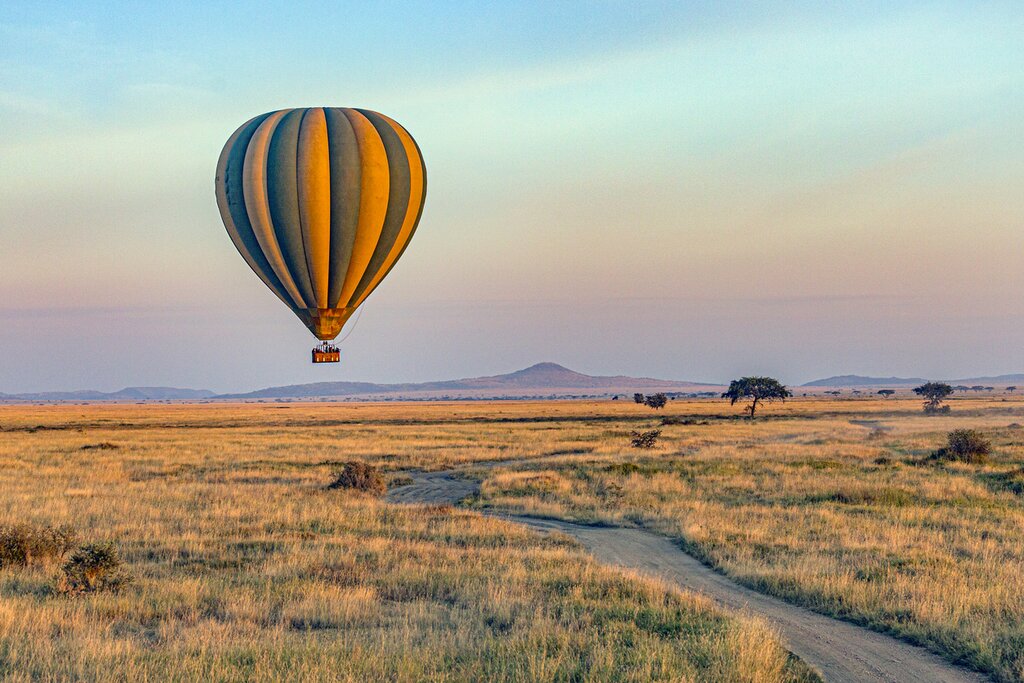 Ride a hot-air balloon over Serengeti National Park