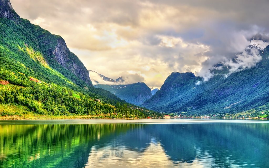 Drive through the village of Loen on the Nordfjord at the end of this trip