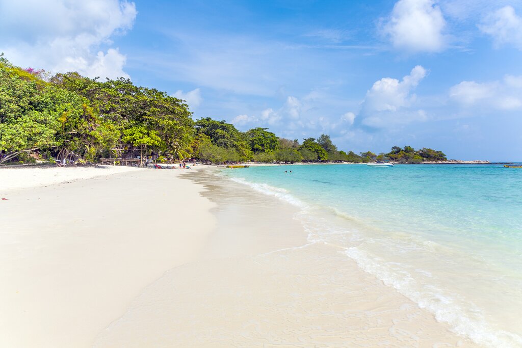 A wide sandy beach on Koh Samet