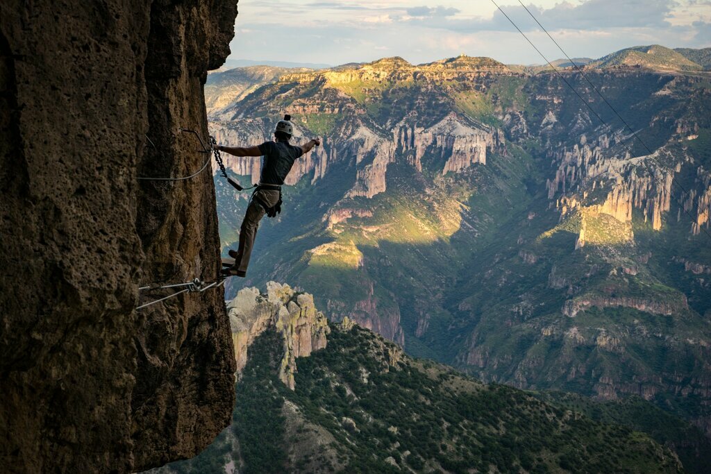 Extreme rock climbing at Copper Canyon Adventure Park