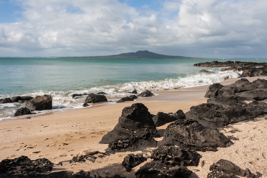 View of Rangitoto Island from Milford Beach