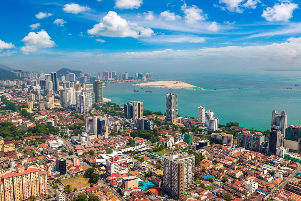 Aerial view of Georgetown in Penang