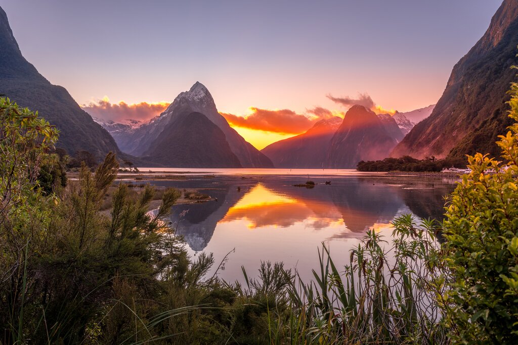 Fly and cruise to snowcapped views of Milford Sound on your last full day of the trip