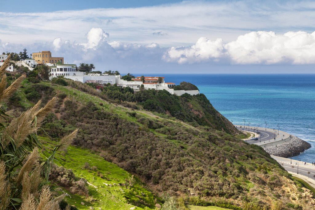 Tangier overlooking Merkala Corniche and the Strait of Gibraltar