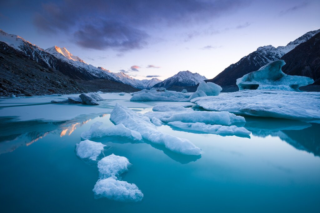 Tasman glacier in Mt Cook NP